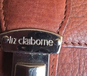 Liz Claiborne Cognac Leather Wallet with Silver Accent